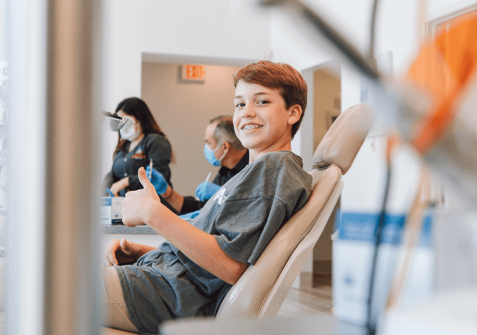 Boy at orthodontist at Crescent Lodge Dental Practice - Clapham