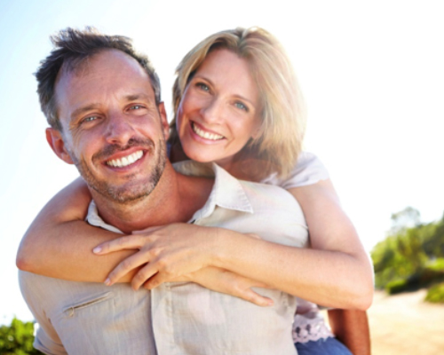 Man and woman with teeth whitening at Crescent Lodge Dental Practice