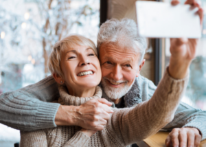 old couple with veneers in London dental practice